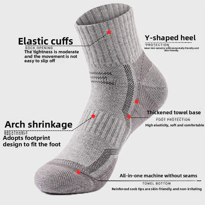 4 Pairs Merino Wool Ankle Socks Running Compression Support Thick Cushion Hiking Socks for Women Men Anti-Blister Breathable