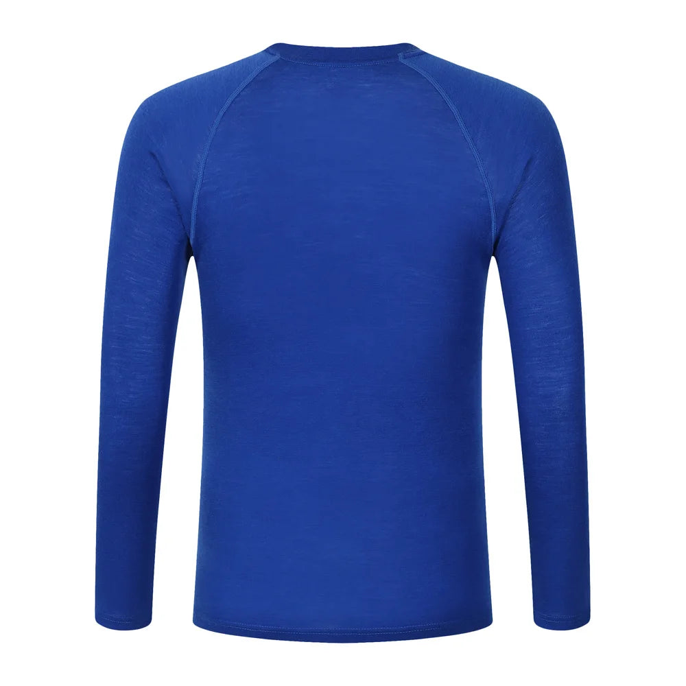 Men's Merino Wool Base Layer 100% Merino Wool Shirts for Men Thermal Underwear Long Sleeve T-Shirt for Hiking Hunting