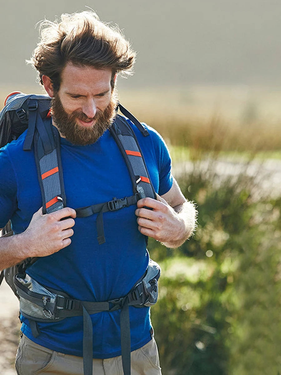 100% Merino Wool T Shirt Men 17.5 Micron Merino Wool Short Sleeve Shirts Lightweight Breathable Hiking Running Tee Undershirt