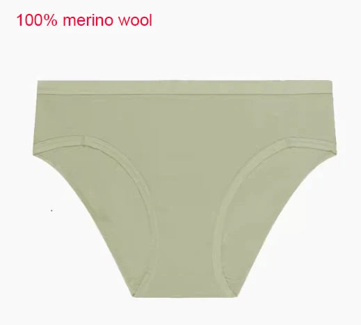 Women's Merino Wool Briefs Thin Bikini Brief Ultralight Wicking Breathable Anti-Odor Merino Wool Panties Athletic Underwear