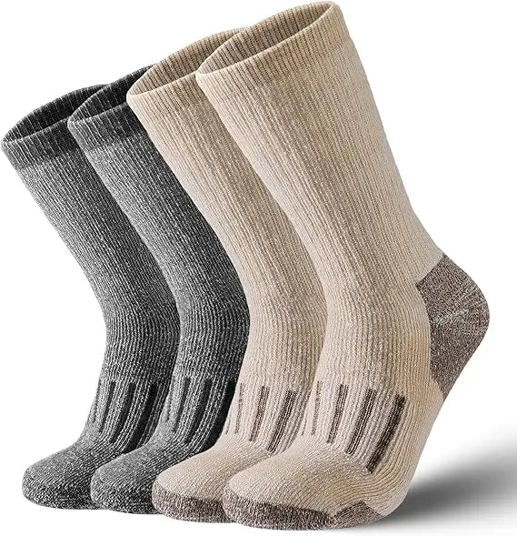 4 Pairs 80% Merino Wool Socks for Men Women Winter Thick Warm Merino Wool Hiking Socks Thermal Breathable Boot Skiing Socks