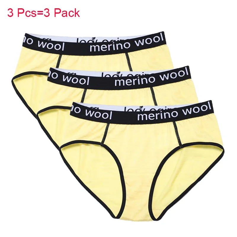 Women's 100%/87% Merino Wool Bikini Brief Merino Underwear Lightweight Briefs Sports Active Panties Soft Breathable Anti-Odor