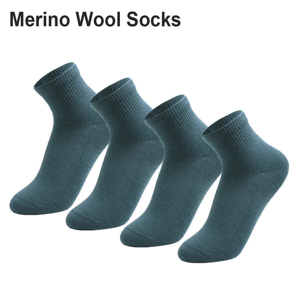 4 Pairs Men Women Merino Wool Socks Light Low Cut Sock Merino Wool Breathable Comfort Fit Thin for Running Cycling Ski Socks