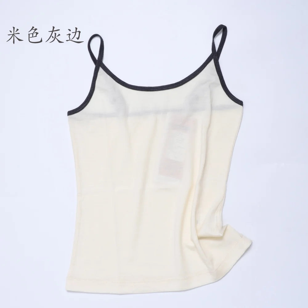 Women Merino Wool Camisole Tank 87% Merino Tank Top 150G Lightweight Sports Yoga Top Sleeveless Wicking Breathable Anti-Odor