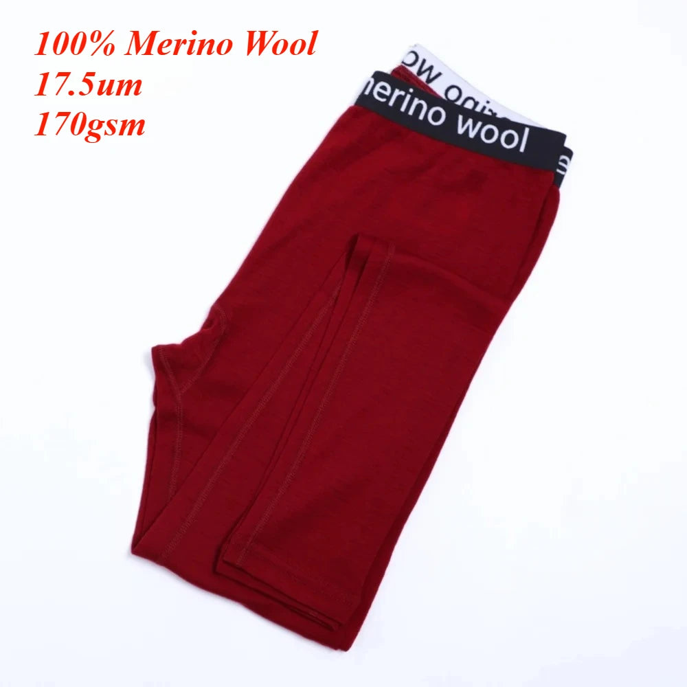 New 100% Merino Wool Base Layer Bottoms Women Thermal Underwear Pants Women Merino Wool Leggings Long Johns Warm Breathable Soft