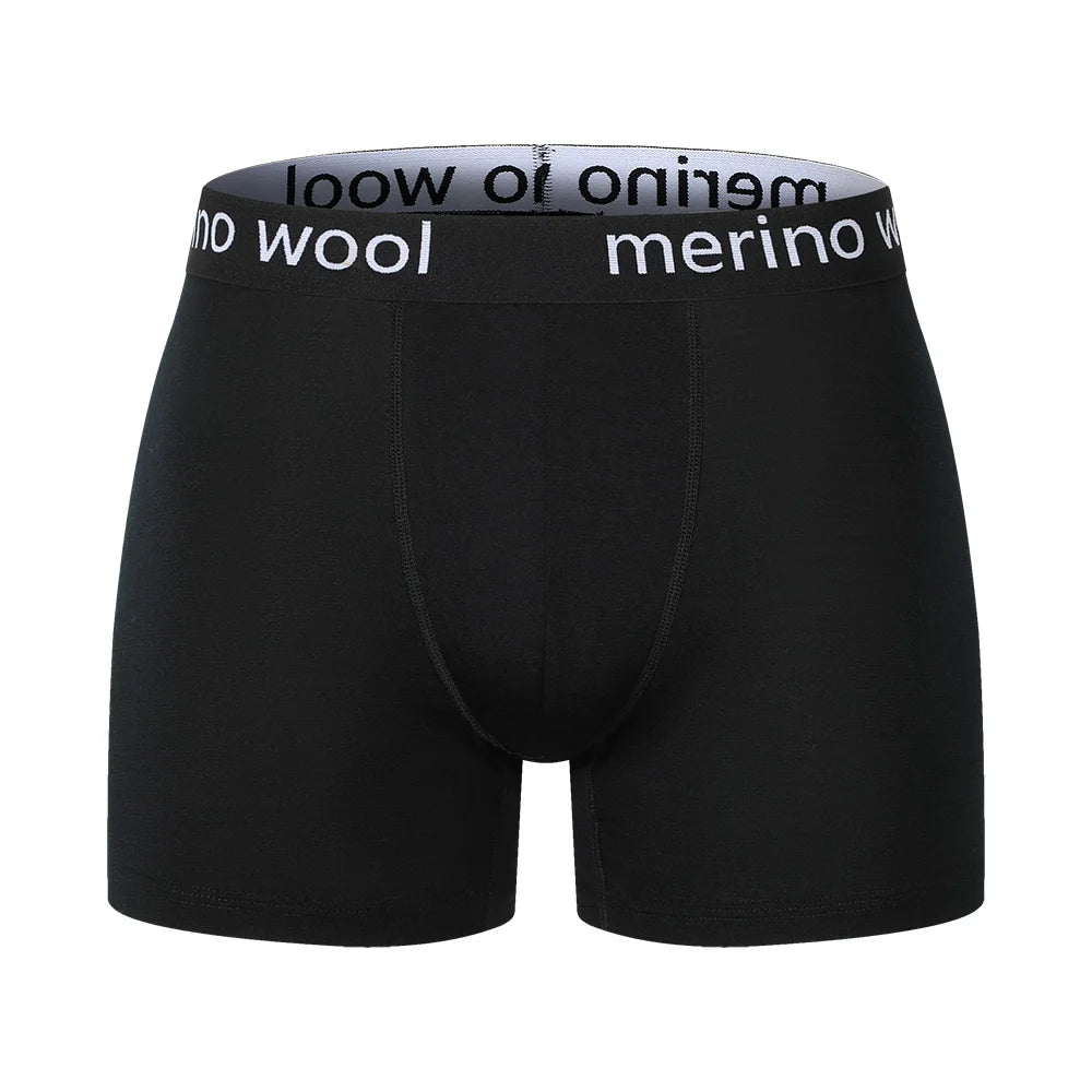 100% Merino Wool Boxer Briefs Mens Merino Wool Underwear Boxer Shorts Everyday Soft Breathable Anti-Odor Sports Fitness Boxers