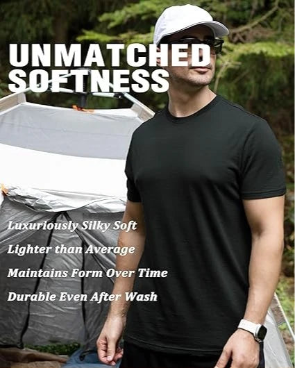 16.5Micro Men's 100% Merino Wool T Shirt Soft Base Layer Short Sleeve Shirts Quick Dry Wicking Breathable Anti-Odor Asian Size