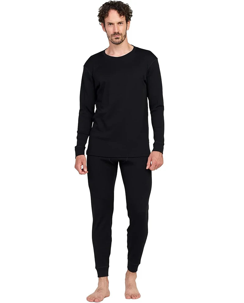 100% Merino Wool Base Layer Set Mens 230G Midweight Merino Wool Thermal Underwear Set Top and Bottom Men Long John Tops Pants