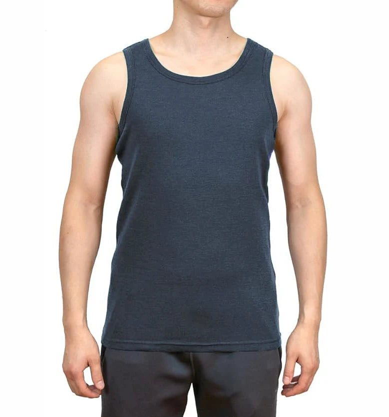Mens Merino Wool Tank Top 100% Merino Wool Sleeveless Undershirt Moisture Wicking Breathable Anti-Odor Lightweight Base Layer