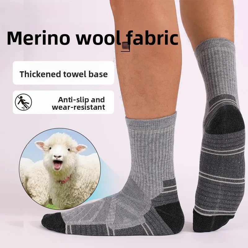 4 Pairs Merino Wool Hiking Crew Socks for Men Women Soft Lightweight Merino Wool Sports Socks Cushioned Anti-Blister Breathable