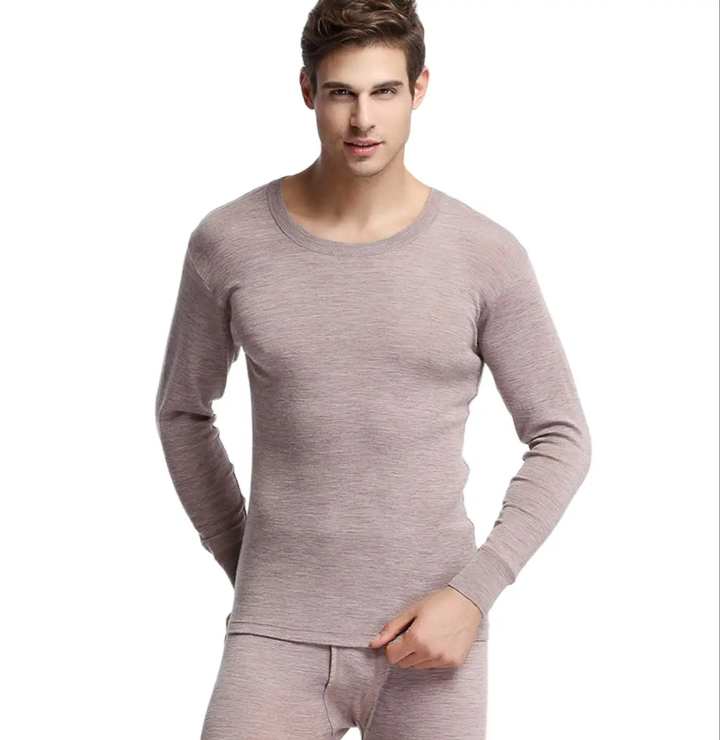 100% Merino Wool Winter Thermal Underwear Set Breathable 230G Midweight Base Layer Tops Pants Set Thermal Underwear Man