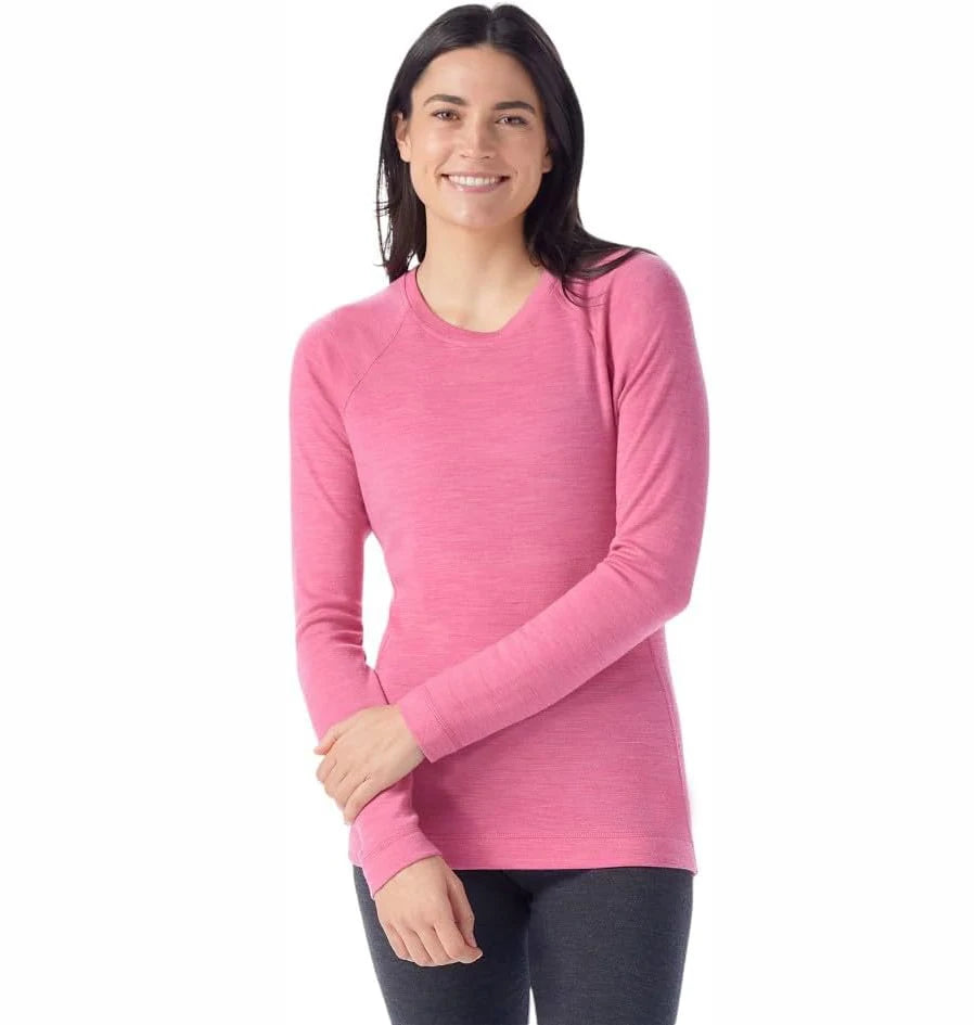 Women's 100% Merino Wool Base Layer Shirt 17.5Micro Merino Wool Thermal Underwear Long Sleeve Shirts Wicking Anti-Odor 210G