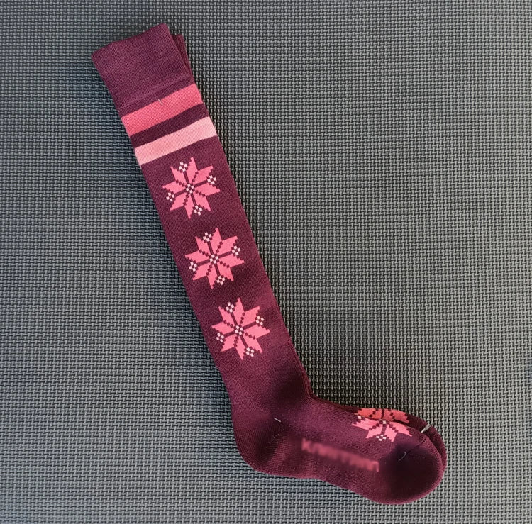 Merino Wool Ski Socks Women Over The Calf (OTC) Non-Slip Cuff Hiking Boot Socks Cold Weather Snowboarding Hunting Warm Socks