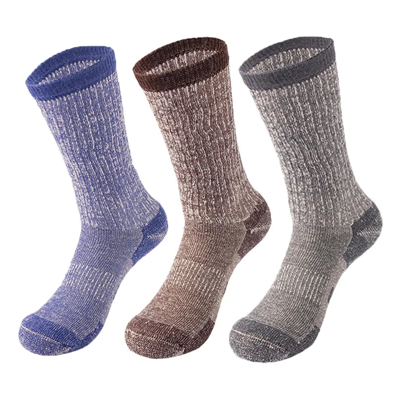 3 Pack Unisex 75% Merino Wool Hiking Socks Men Women Merino Wool Thermal Cozy Winter Boot Sock Midweight Cushion Warm Breathable