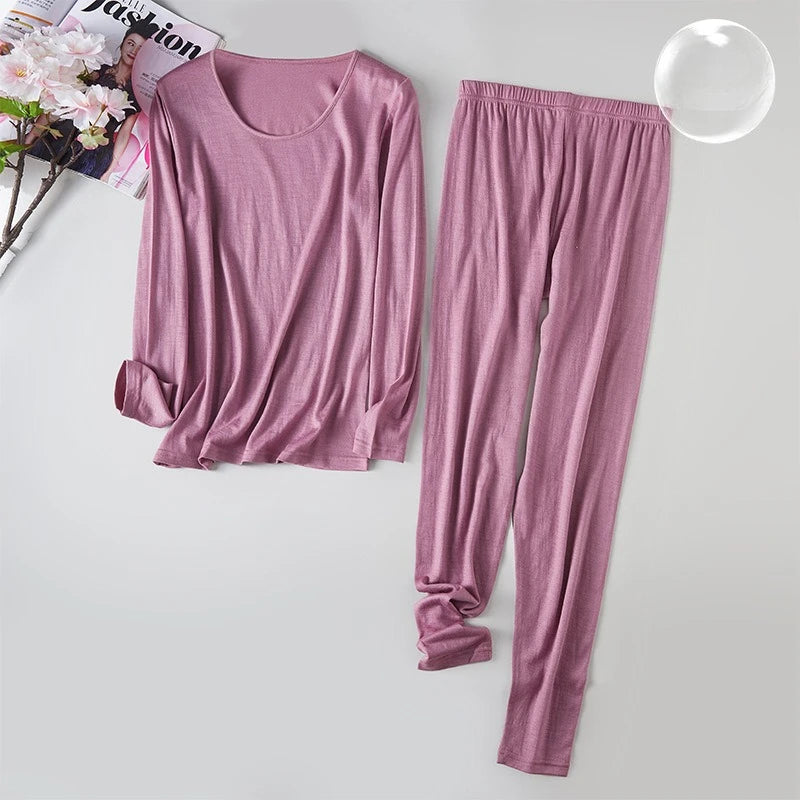 Women's Merino Wool Base Layer Set Top and Bottom Set 100% Wool Thermal Underwear for Womens Tights Long Sleeve 150G