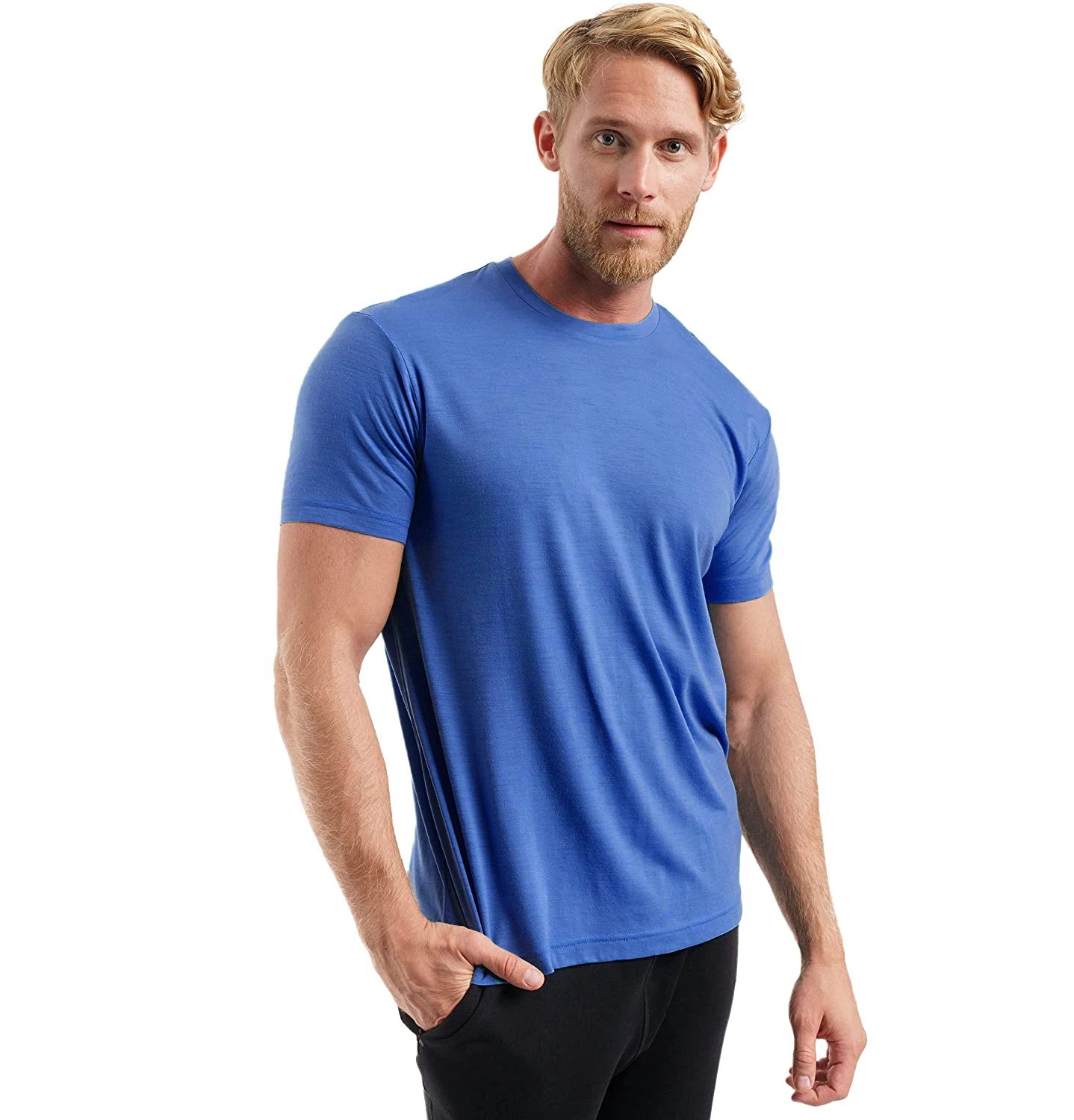 100% Merino Wool T Shirt Men's Base Layer Tee Men 180 GSM Wicking Breathable Quick Dry Anti-Odor Hiking Shirts