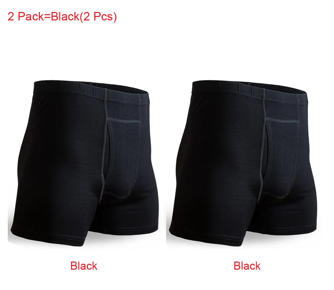 Men Merino Wool Long Drop Boxer Brief 100% Merino Wool Men Underwear Base Layer 240G Men Sports Underpants Fitness Breathable