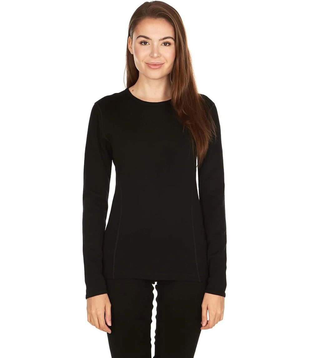 250Gsm Women's 100% Merino Wool Base Layer Shirt Merino Wool Thermal Underwear Long Sleeve Shirts Warm Wicking Anti-Odor