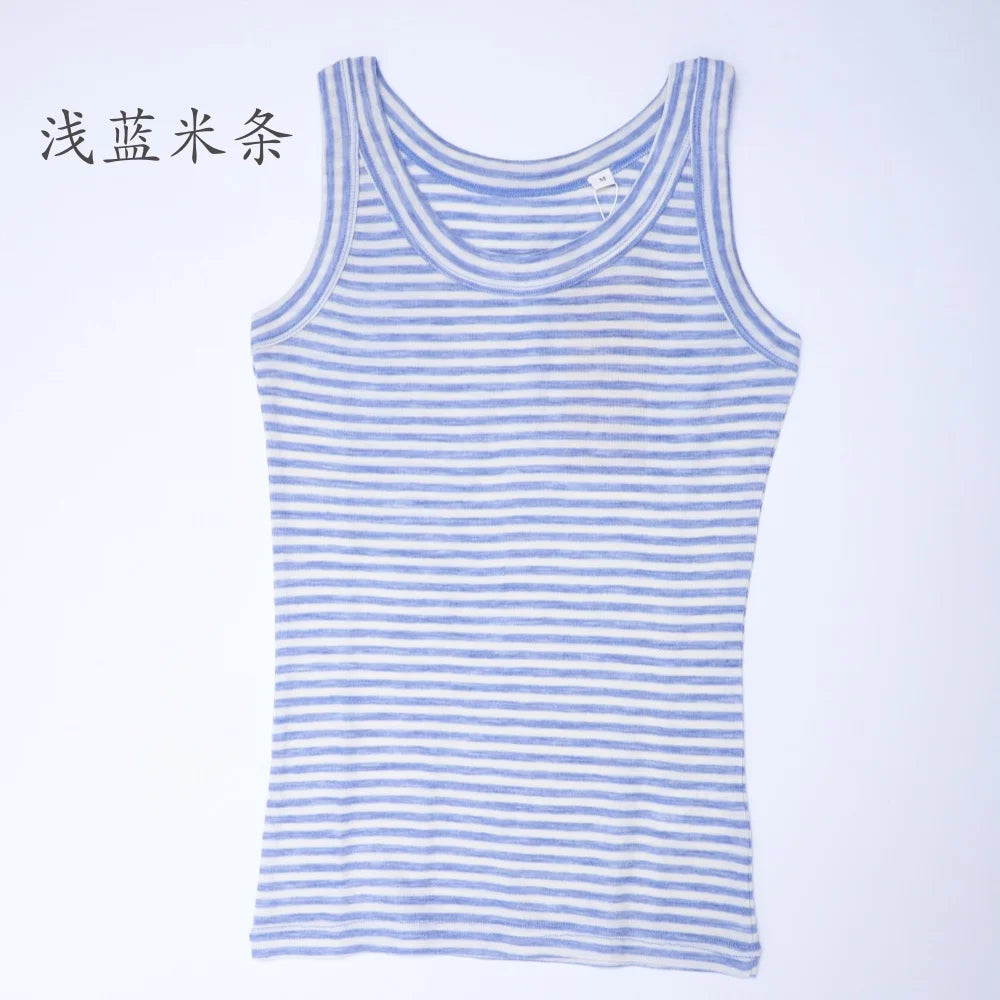 100% Merino Wool Tank Top Women Merino Base Layer Sleeveless Tops Running Hiking Tank Tops Light Wicking Breathable Anti-Odor