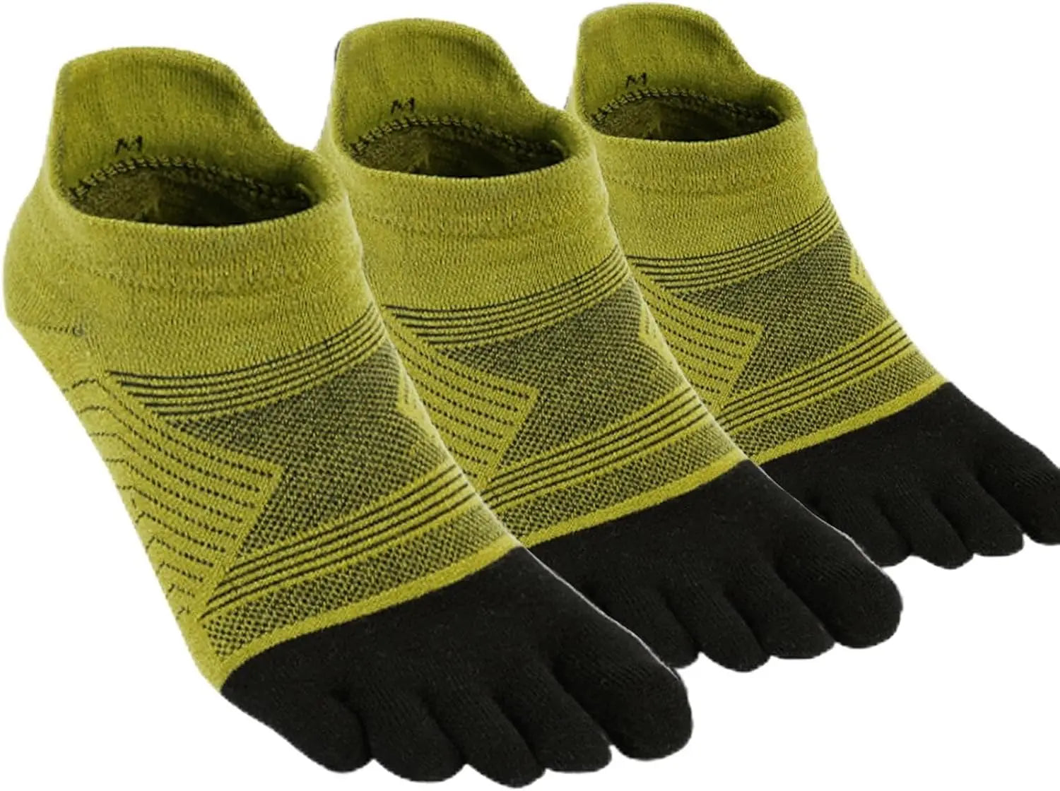 3 Pairs Merino Wool Five Toe Socks for Mens Womens Moisture Wicking Athletic Running Finger Socks Ankle Height