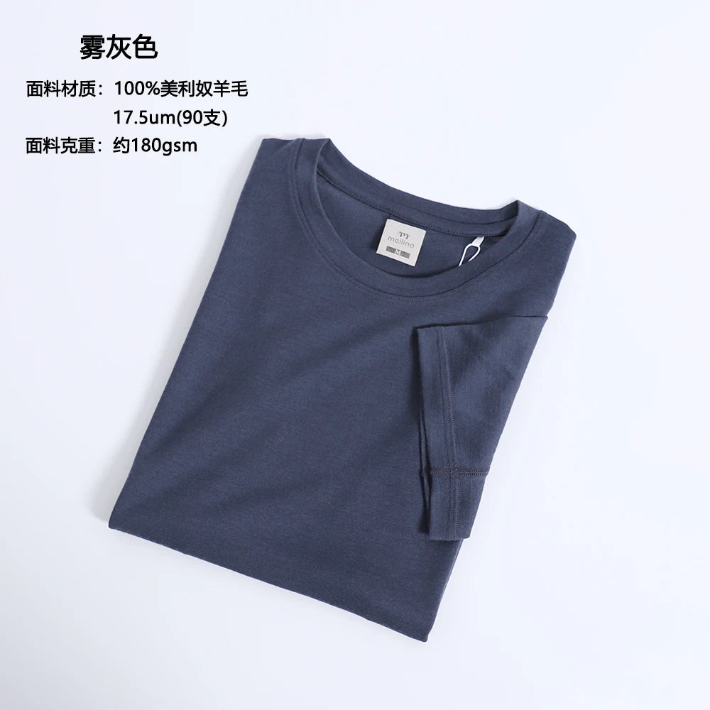 100% Merino Wool T Shirt Womens Merino Short Sleeve Slim Fit Base Layer Tee Hiking Yoga Running Breathable Wicking Quick Drying