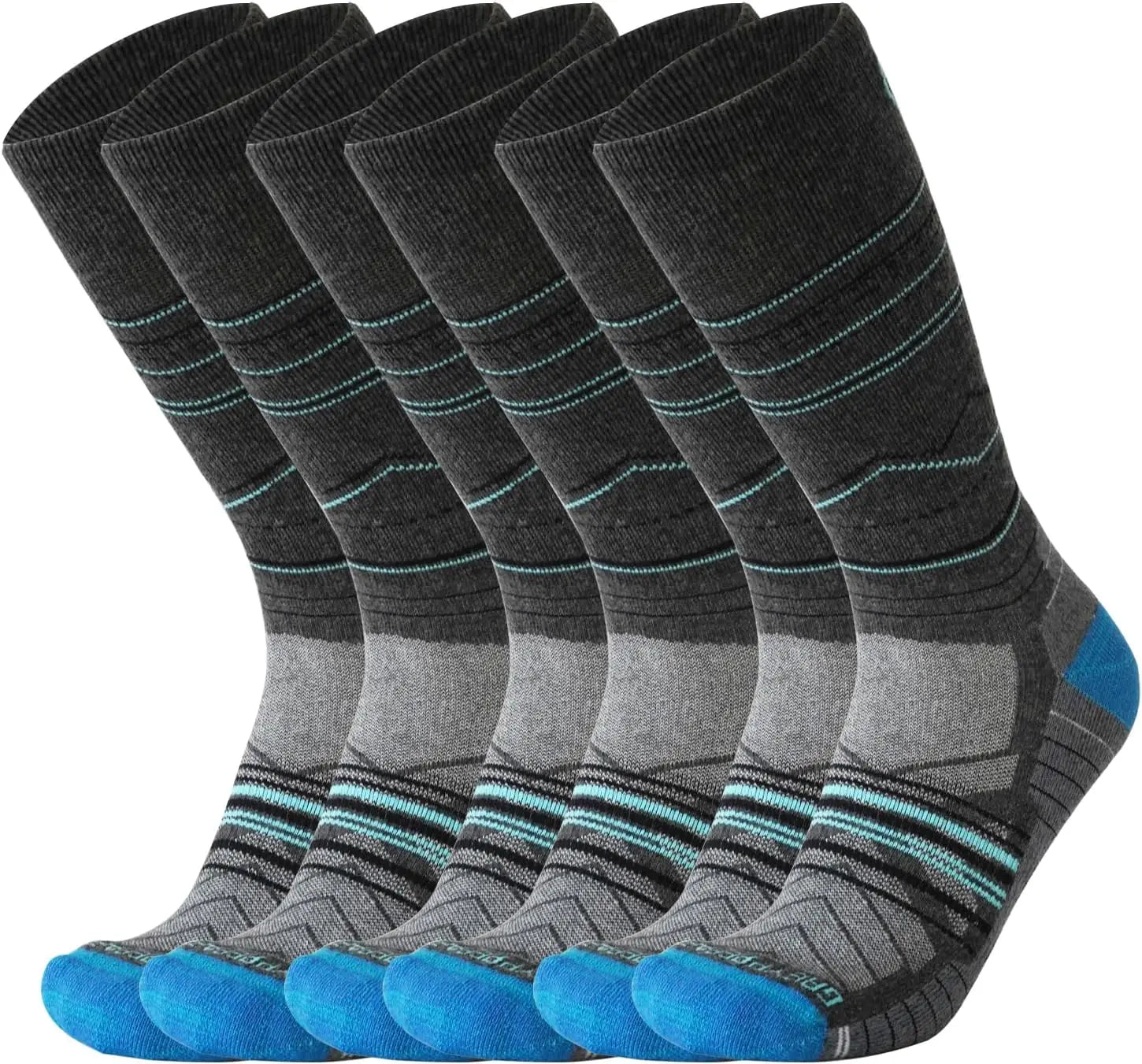 3 Pairs Merino Wool Hiking Outdoor Sports Socks Warm Winter Socks for Men Women Thicken Warm Cushion Crew Socks Moisture Wicking