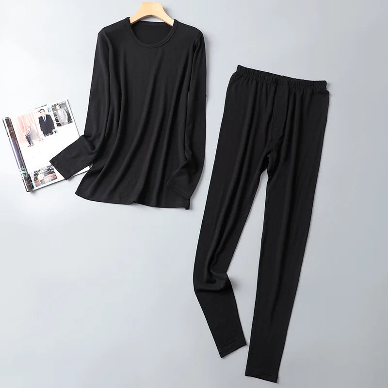 100% Merino Wool Base Layer Set Men 150G Winter Merino Wool Thermal Underwear Sets Lightweight Long Sleeve Top Bottom Pants