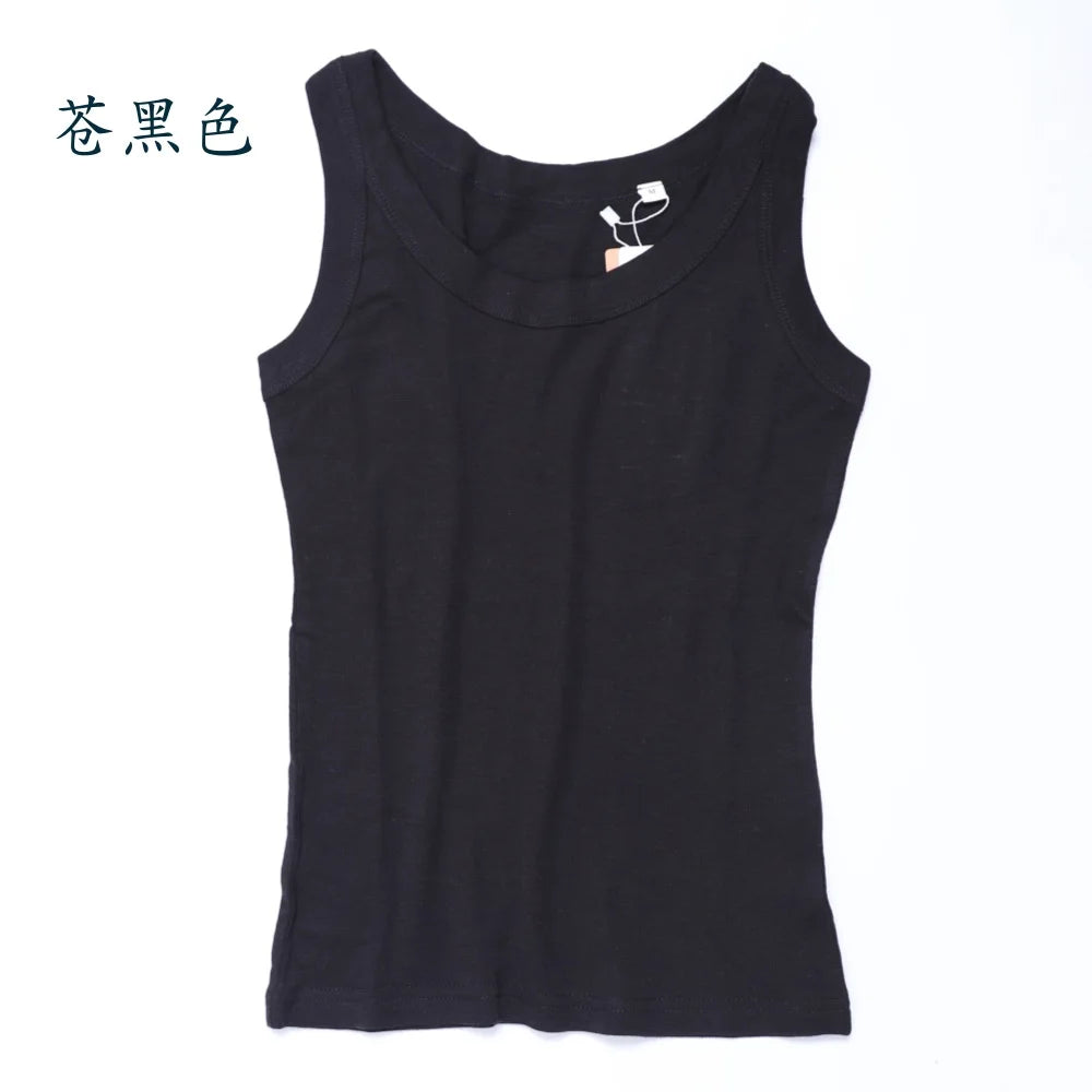 100% Merino Wool Tank Top Women Merino Base Layer Sleeveless Tops Running Hiking Tank Tops Light Wicking Breathable Anti-Odor