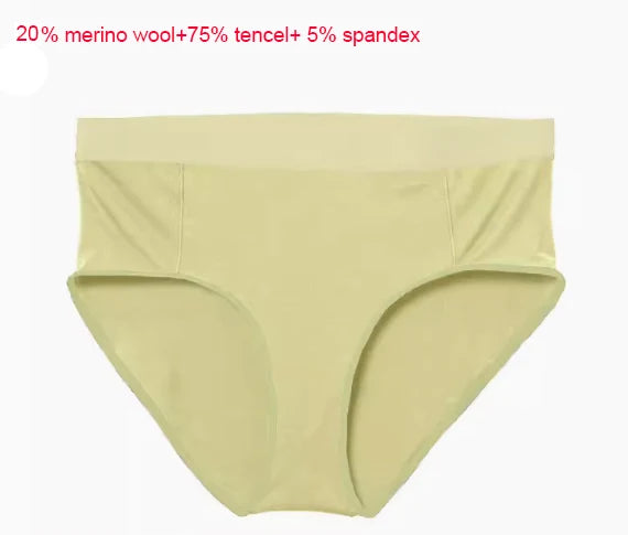 Women's Merino Wool Briefs Thin Bikini Brief Ultralight Wicking Breathable Anti-Odor Merino Wool Panties Athletic Underwear