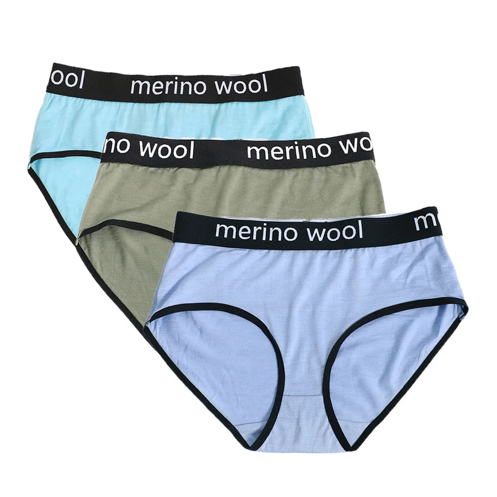 Women's 100%/87% Merino Wool Bikini Brief Merino Underwear Lightweight Briefs Sports Active Panties Soft Breathable Anti-Odor