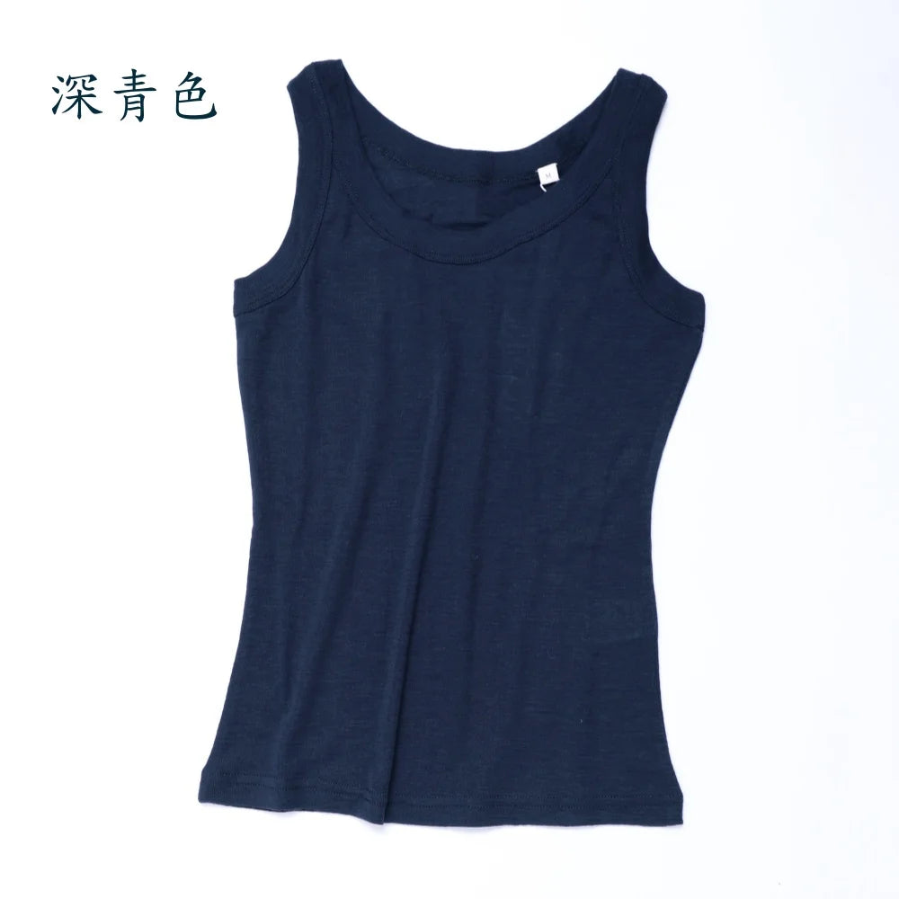 100% Merino Wool Tank Top Women Merino Base Layer Sleeveless Tops Running Hiking Tank Tops Light Wicking Breathable Anti-Odor
