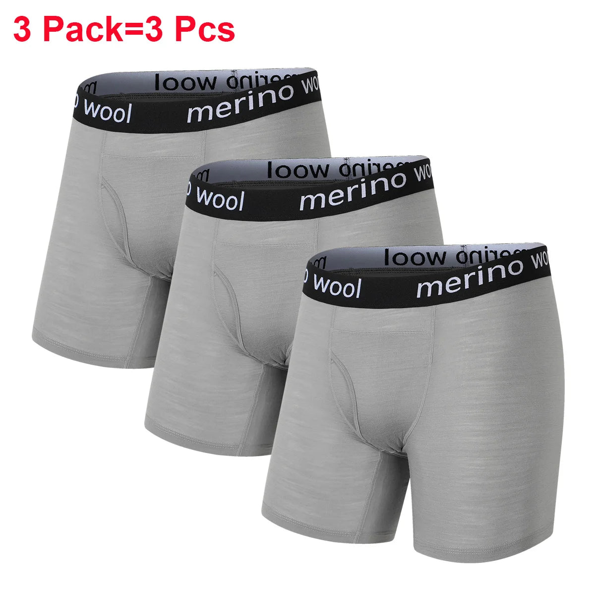 100% Merino Wool Mens Lightweight Boxer Brief Merino Wool Underwear Soft Moisture Wicking Breathable Sports Hiking Underpants