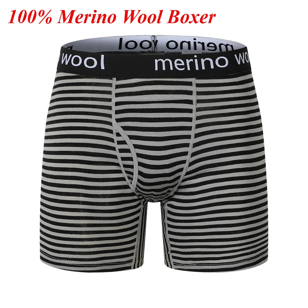 Mens Boxer Briefs Merino Wool Underwear 100% Merino Wool Base Layer for Men Merino Boxer Soft Comfy Breathable Moisture Wicking
