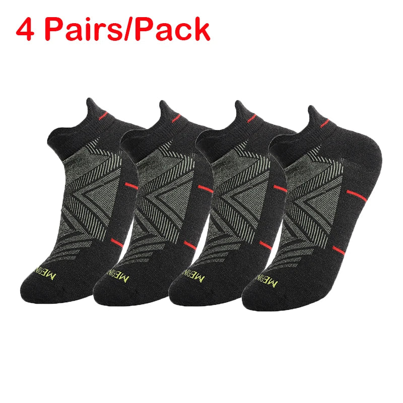 2/4 Pairs Merino Wool Ankle Socks Mens Womens Athletic Thin Running Socks Merino Everyday Socks Wicking Breathable Anti-Odor