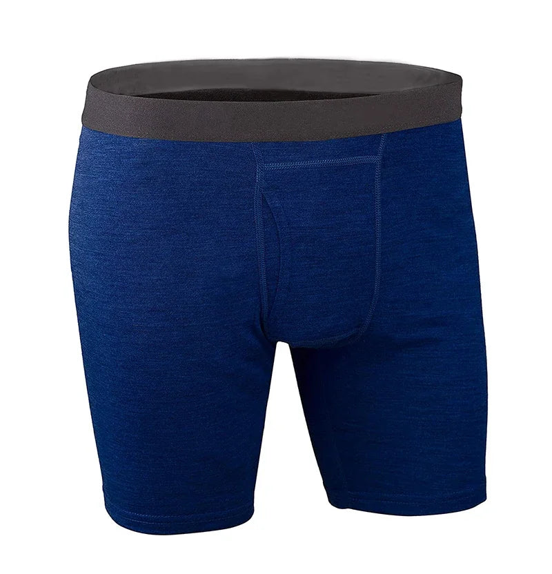 100% Merino Wool Mens Lightweight Boxer Brief Merino Wool Underwear Soft Moisture Wicking Breathable Sports Hiking Underpants