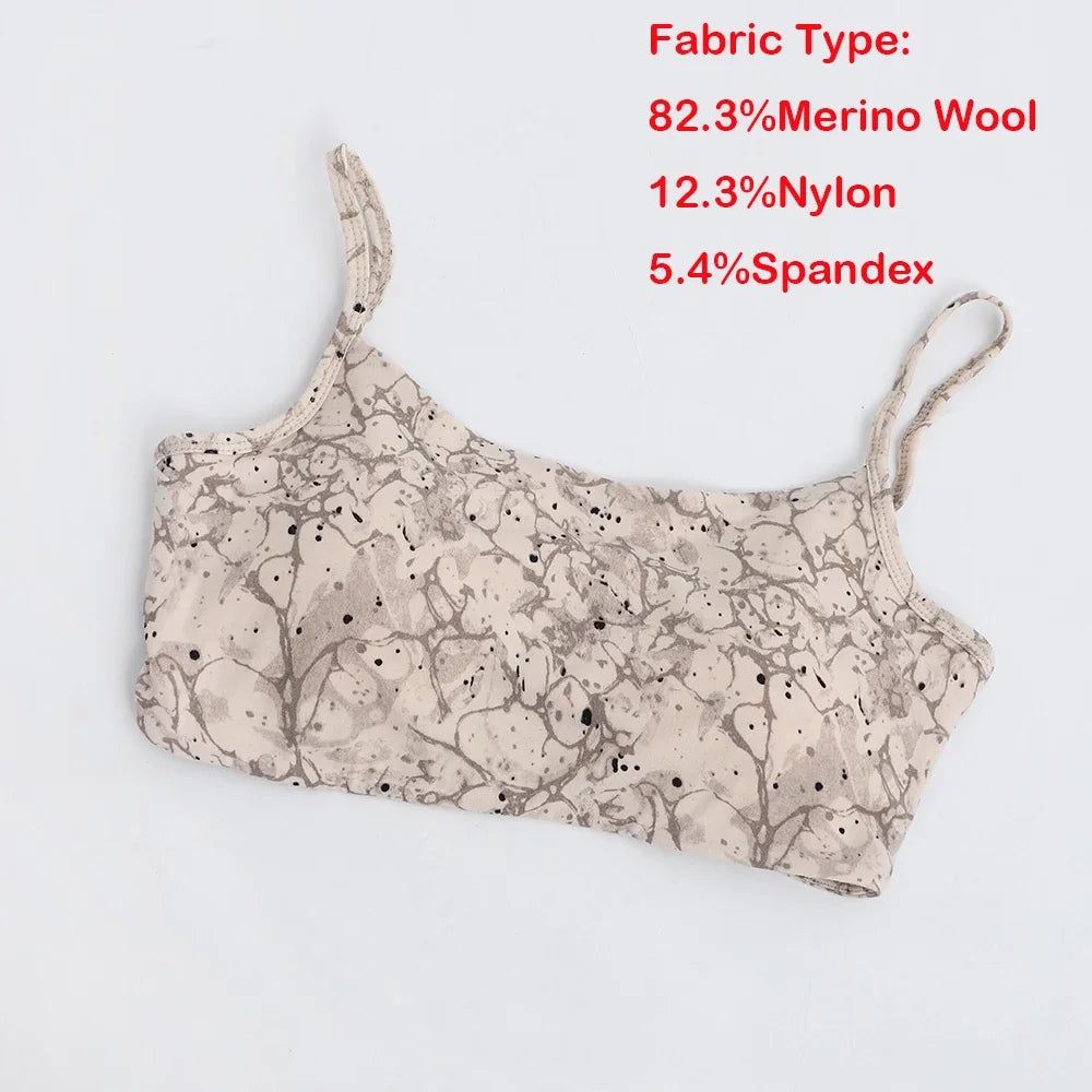 Womens Merino Wool Bralette Bra Merino Tank Top Women Merino Sports Bra Padded Support Crop Tops Yoga Gym Workout Running