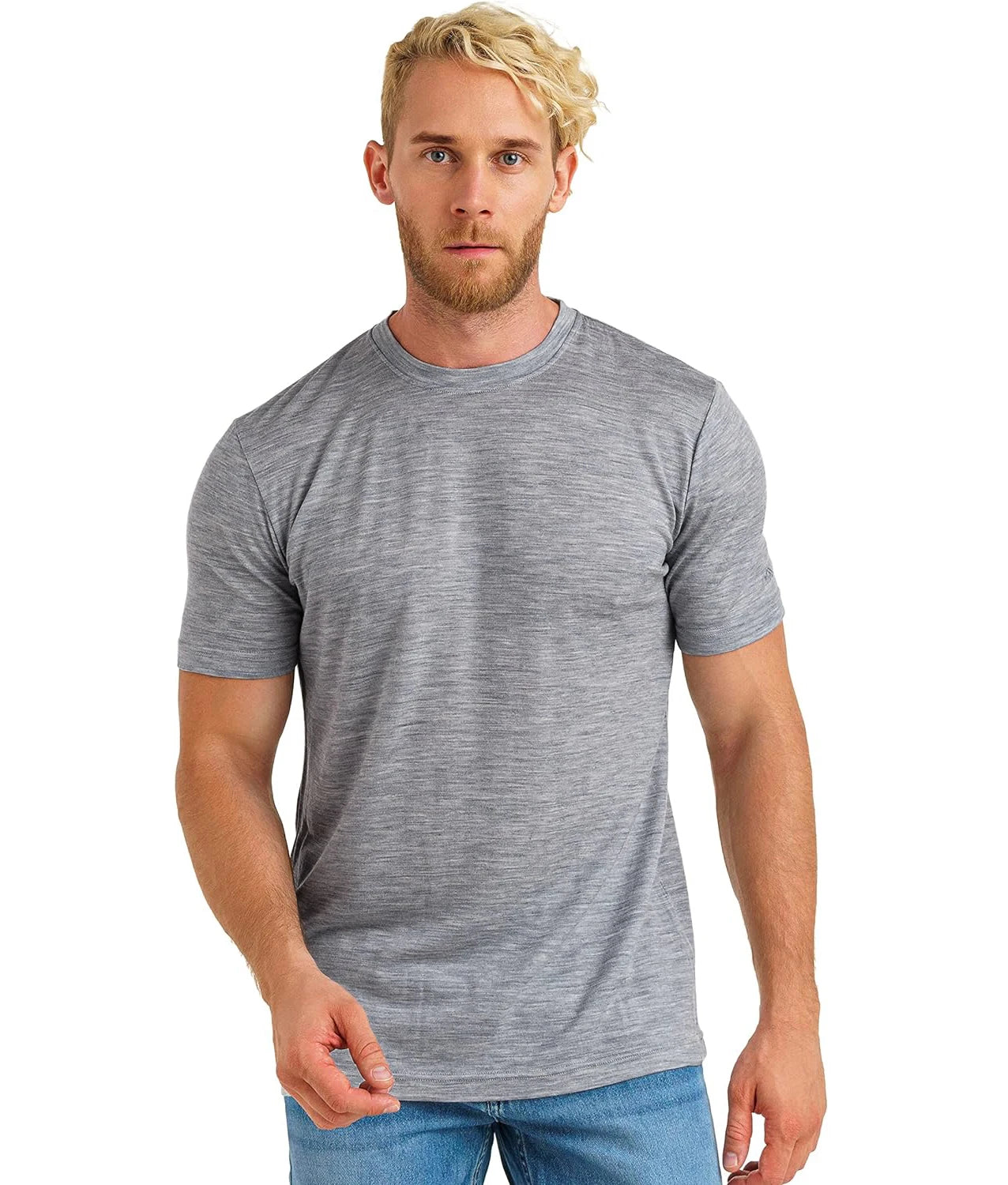 Merino Wool T Shirt Men 100% Merino Undershirt Middleweight Base Layer Shirts Wicking Breathable Quick Dry Anti-Odor No-itch
