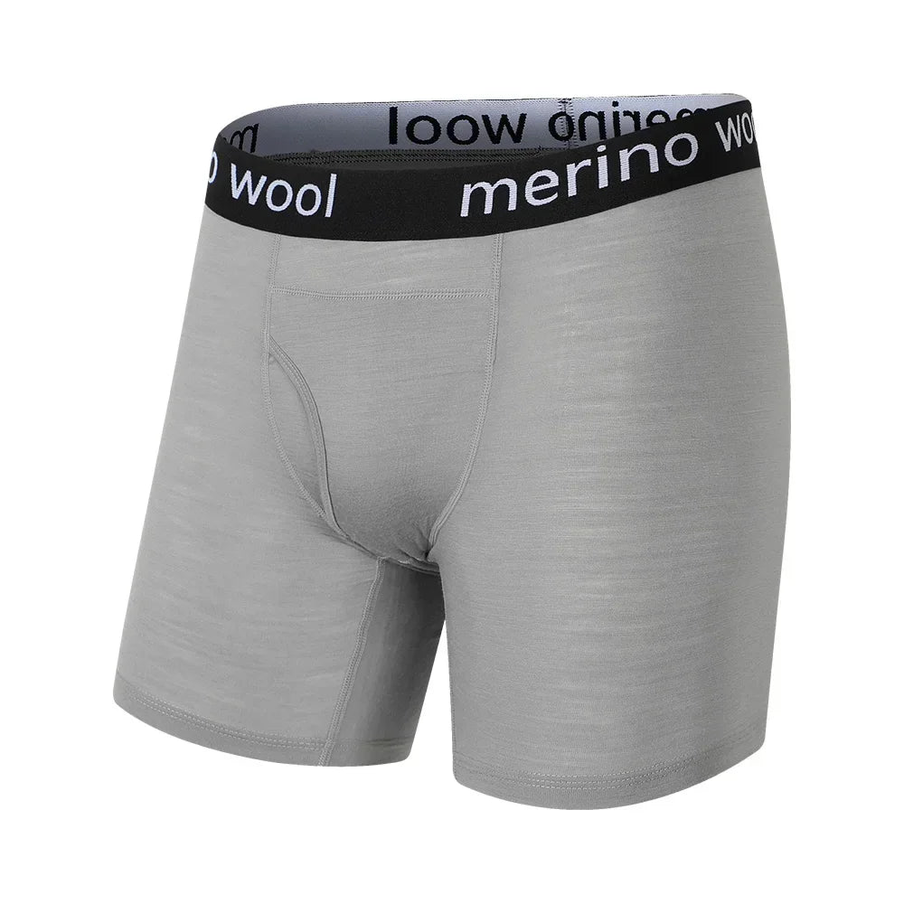 Mens 100% Merino Wool Boxer Briefs Merino Wool Underwear Base Layer Man Merino Boxer Wicking Soft Comfy Breathable Moisture