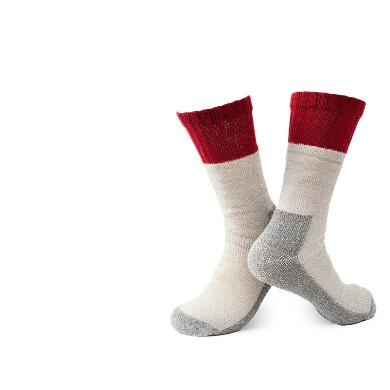 Men's Merino Wool Outdoor Hiking Socks Crew Socks Winter Thick Thermal Boot Socks Moisture Wicking Breathable Euro Size 41-46