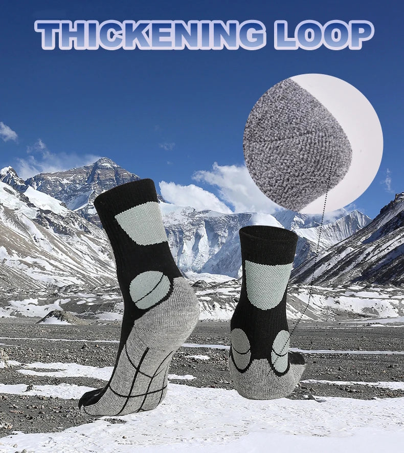 Winter Merino Wool Socks Hiking Warm Thicker Sport Socks Ski Snowboard Thermosock Outdoor Thermal Wool Socks Soft Breathable