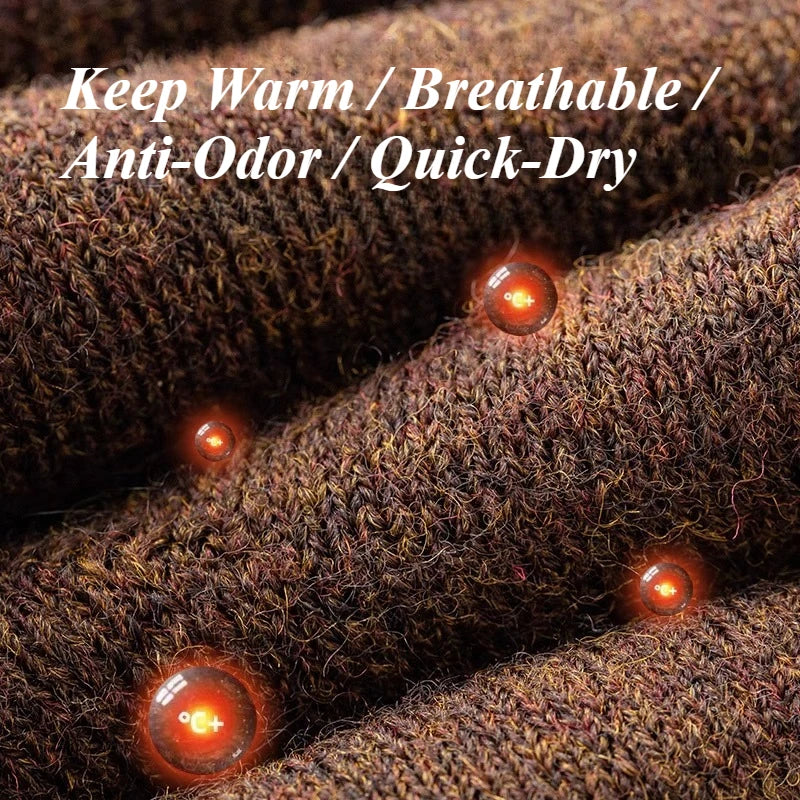 3 Pairs Merino Wool Boot Socks Men Thick Thermal Hiking Winter Warm Wool Socks Heavy Soft Cozy Socks for Cold Weather Size 39-45