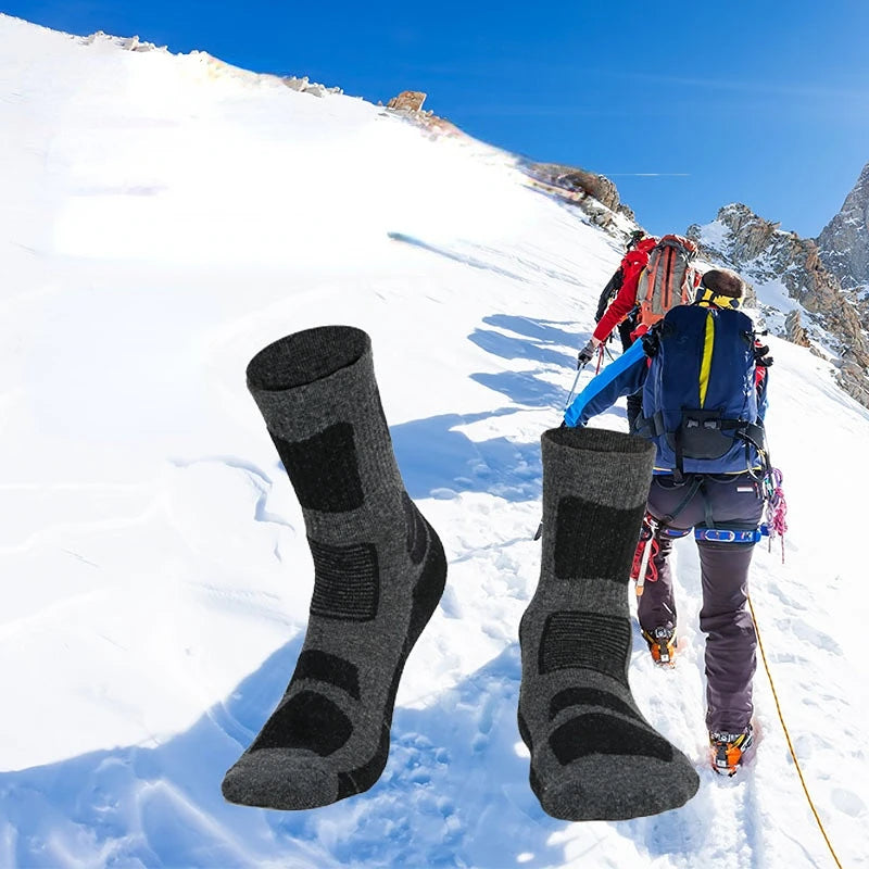Winter Merino Wool Socks Hiking Warm Thicker Sport Socks Ski Snowboard Thermosock Outdoor Thermal Wool Socks Soft Breathable