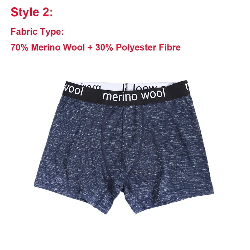 Merino Wool Mens Underwear Boxer Briefs 87% Merino Wool Blend Boxershorts Men Soft Breathable Moisture Wicking Sports Underpants
