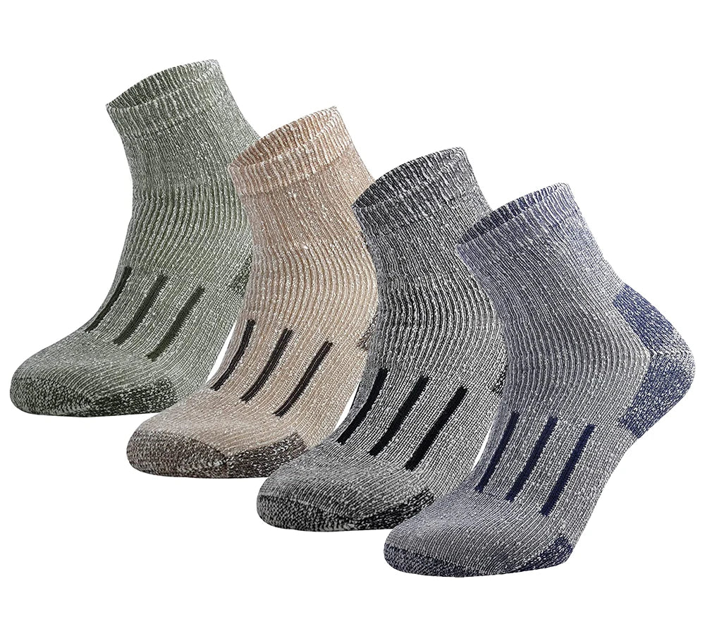 Unisex Merino Wool Ankle Hiking Socks Men Women Outdoor Thermal Warm Cushioned Quarter Sock Moisture Wicking Wool Men Socks