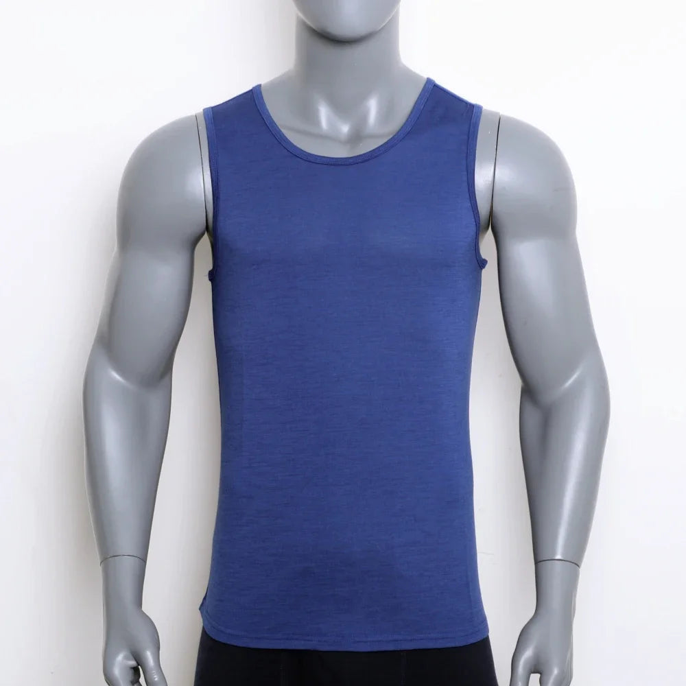 Men's 100% Merino Wool Tank Top Ultralight Merino Wool Base Layer Tank Tops Men Sleeveless Shirt Wicking Breathable Anti-Odor