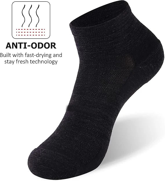 65% Merino Wool Ankle Socks Men Women Merino Wool Athletic Ultra-Light Thin Running Tennis Golf Socks Moisture Wicking