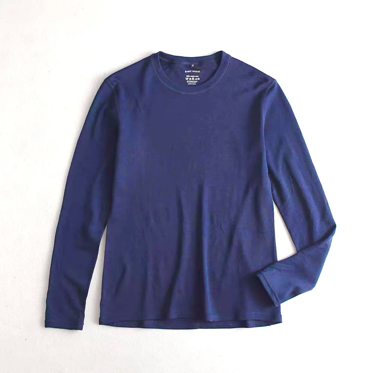 Men's 100% Merino Wool Thermal Underwear Long Sleeve Shirt Merino Wool Base Laye Top Wicking Breathable Anti-Odor 230g Asia Size