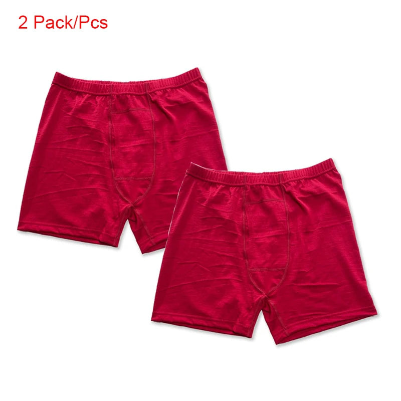 Men Merino Wool Long Drop Boxer Brief 100% Merino Wool Men Underwear Base Layer 240G Men Sports Underpants Fitness Breathable