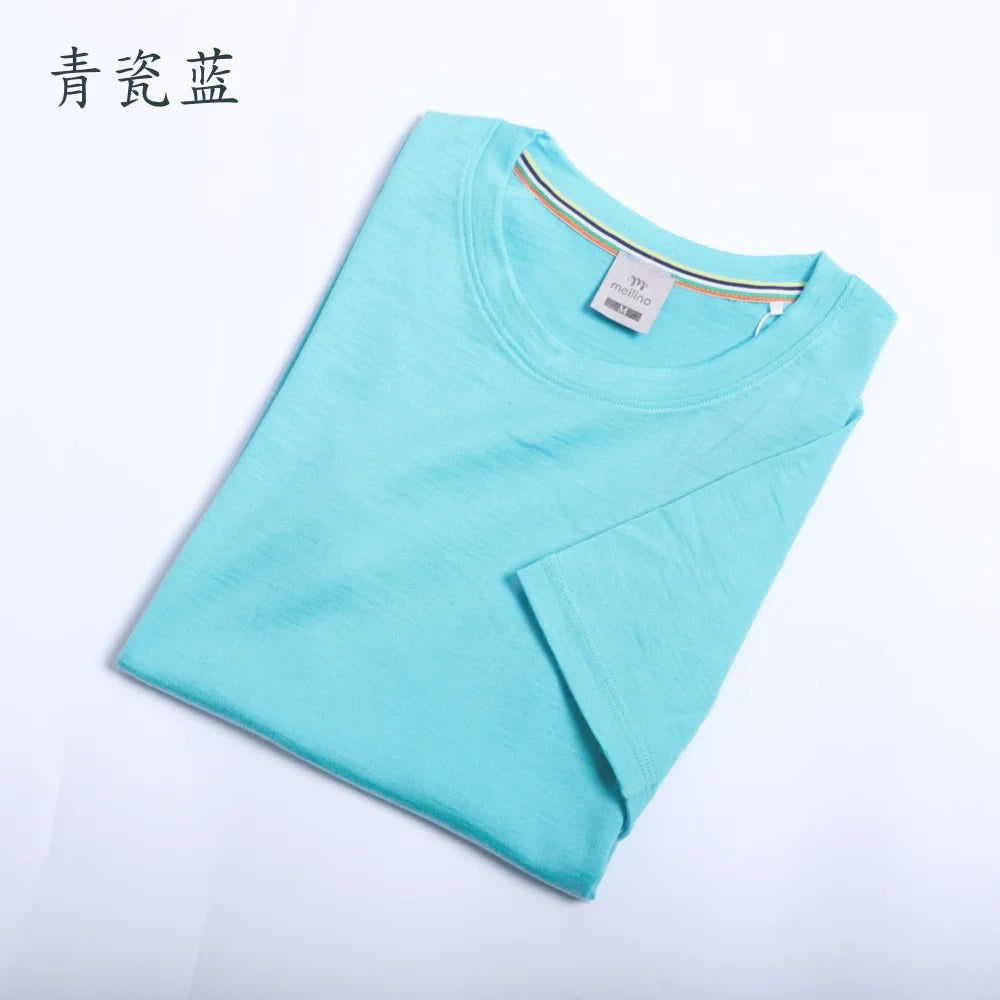 100% Merino Wool T Shirt Womens Merino Short Sleeve Slim Fit Base Layer Tee Hiking Yoga Running Breathable Wicking Quick Drying