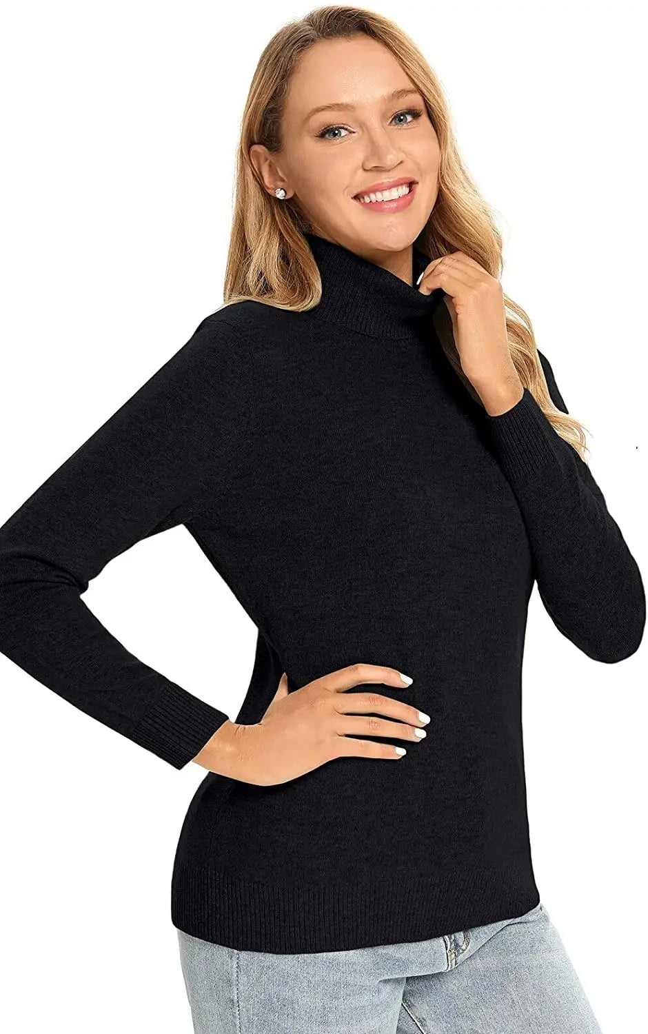 Womens Turtleneck Sweater 100% Merino Wool Spring Fall Winter Warm Soft Knitted Pullover Femme Jumper Women Cashmere Sweaters